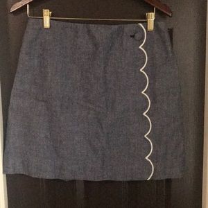 J. Crew Chambray Skirt with Scallops